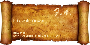 Ficzek Andor névjegykártya