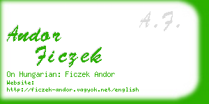 andor ficzek business card